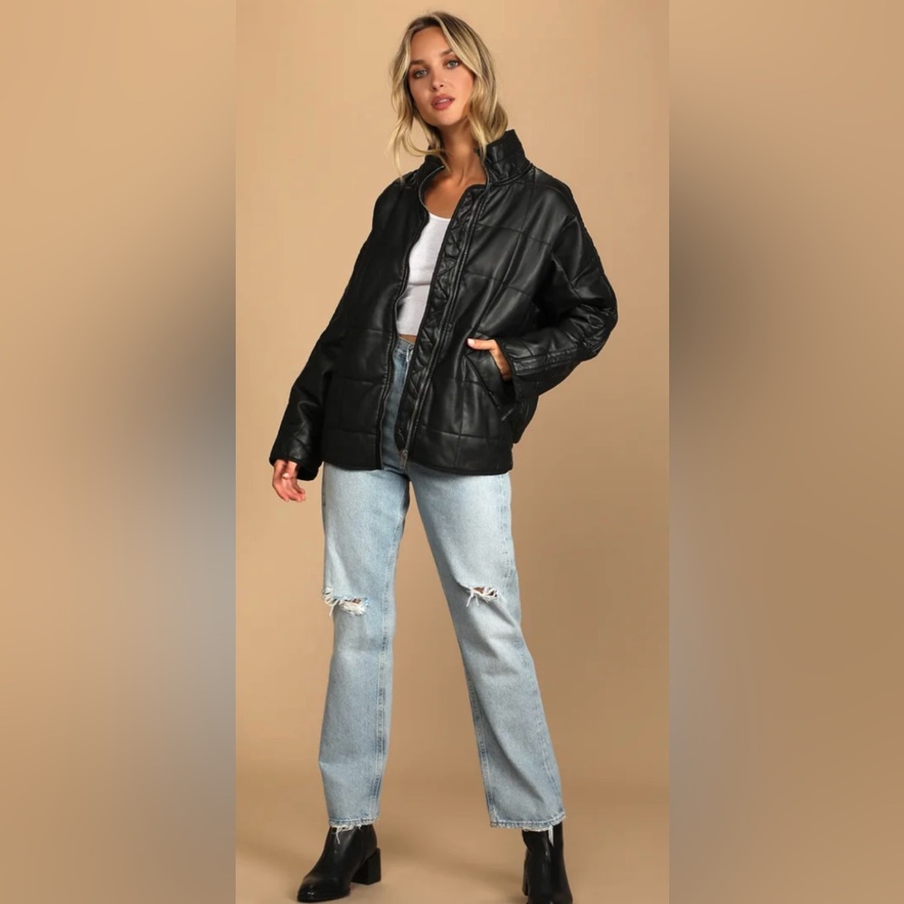 Free People We The Free Dolman Quilted Vegan Leather Jacket
